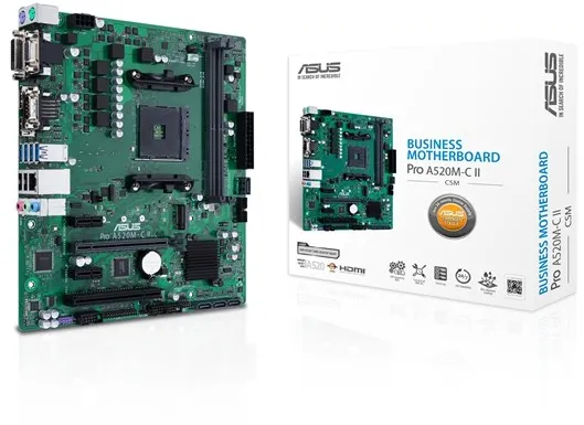 ASUS PRO A520M-C II/CSM Moderkort - AMD A520 - AMD AM4-sockel - DDR4 RAM - Micro-ATX